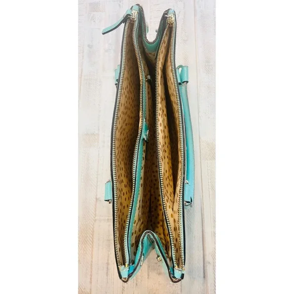 Kate Spade New York Turquoise Leather Satchel Handbag - Picture 7 of 10